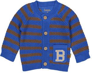 BESS gebreid gestreept vest blauw Jongens Katoen Ronde hals Streep