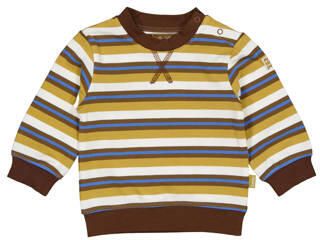 BESS gestreepte longsleeve bruin Jongens Stretchkatoen Ronde hals Streep