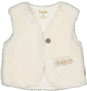 BESS gilet ecru Meisjes Stretchkatoen Ronde hals Effen