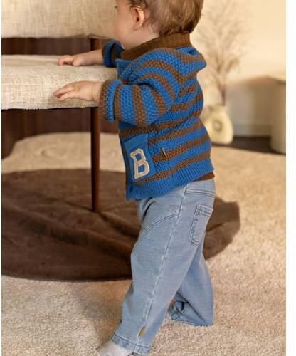 BESS katoenen regular fit babybroek blue denim Blauw Jongens Stretchkatoen - Foto 3