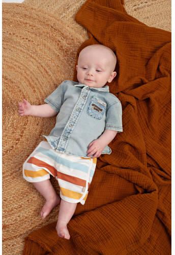 BESS regular waist gestreepte casual short bruin Korte broek Jongens Katoen - Foto 3