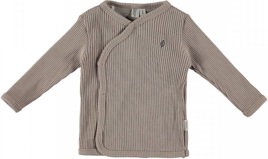 BESS baby longsleeve taupe Bruin Stretchkatoen Ronde hals 62