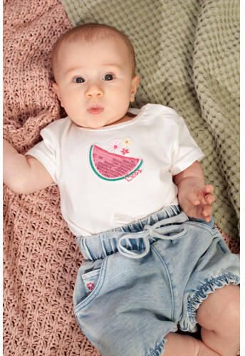 BESS T-shirt met pailletten wit Meisjes Katoen Ronde hals Printopdruk - Foto 2