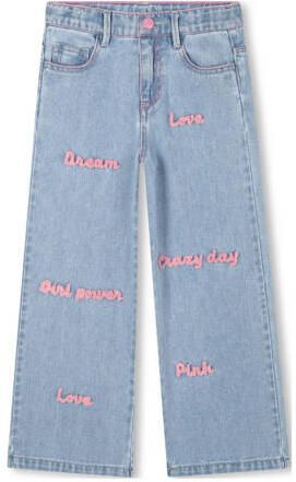 Billieblush straight leg jeans light blue denim Blauw Meisjes Katoen All over print