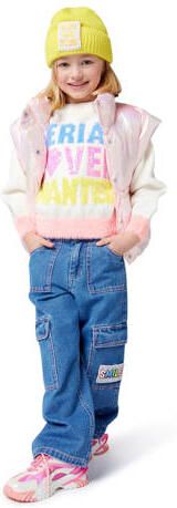 Billieblush sweater wit fijn gebreid Trui Meisjes Acryl Ronde hals Tekst