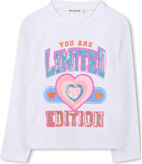 Billieblush sweater wit Meisjes Katoen Ronde hals Printopdruk