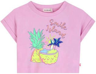 Billieblush T-shirt roze Meisjes Katoen Ronde hals Printopdruk