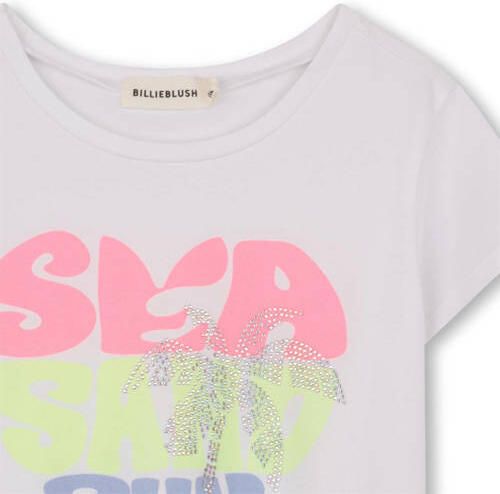 Billieblush T-shirt wit Meisjes Stretchkatoen Ronde hals Printopdruk - Foto 2
