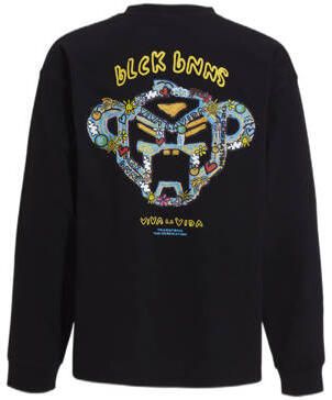 BLACK BANANAS longsleeve JR. CRAYON met printopdruk zwart Jongens Katoen Ronde hals 128