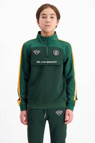 BLACK BANANAS sweater groen Jongens Polyester Opstaande kraag Meerkleurig