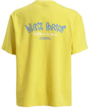 BLACK BANANAS T-shirt JR. SUNNY met backprint geel Jongens Stretchkatoen Ronde hals 128