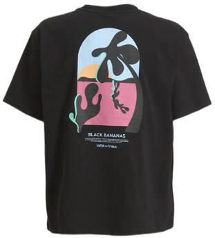 BLACK BANANAS T-shirt JR. WAVEY met printopdruk zwart Jongens Stretchkatoen Ronde hals 140