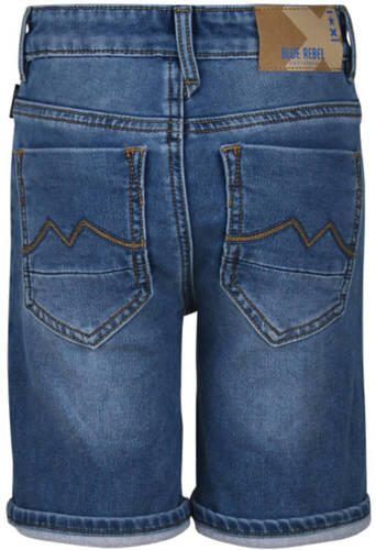 Blue Rebel slim fit jeans bermuda break a leg Korte broek Blauw Jongens Stretchdenim 116 - Foto 3