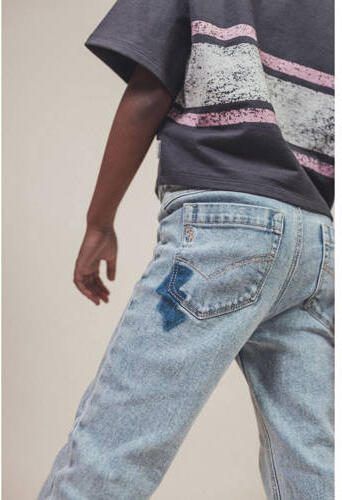 Blue Rebel straight fit jeans Walles surf n turf Blauw Meisjes Stretchdenim 110 - Foto 4