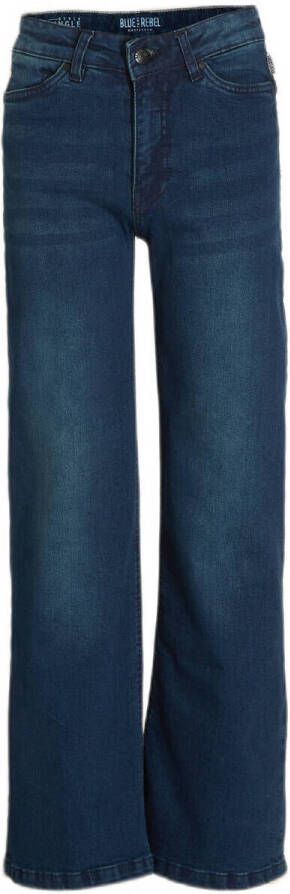 Blue Rebel high waist wide leg jeans blauw Meisjes Katoen 110