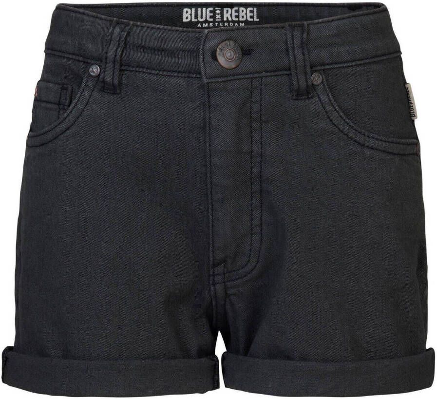Blue Rebel regular fit short zwart Korte broek Meisjes Stretchkatoen Effen 170