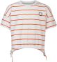 Blue Rebel gestreept T-shirt ecru oranje Meisjes Katoen Ronde hals Streep 110 116 - Thumbnail 1