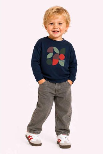 B.Nosy aansluitende longsleeve met print donkerblauw Jongens Katoen Ronde hals
