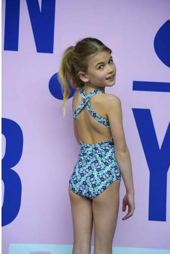 B.Nosy badpak roze paars groen Meisjes Polyester All over print 122 128 - Foto 2