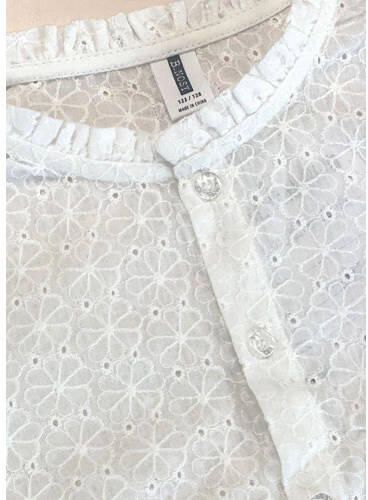 B.Nosy blouse ecru Meisjes Katoen Ronde hals Effen 122 128