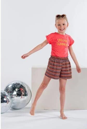 B.Nosy casual short Brigit met all over print brique blauw Korte broek Bruin Meisjes Polyester 122 128 - Foto 2