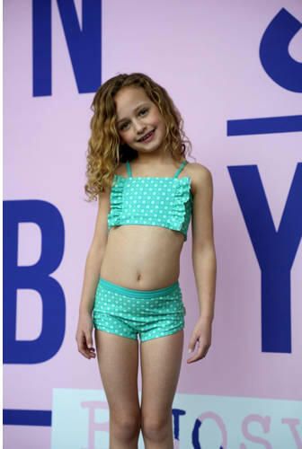 B.Nosy crop bikini met ruches turquoise Blauw Meisjes Polyester All over print 122 128 - Foto 3