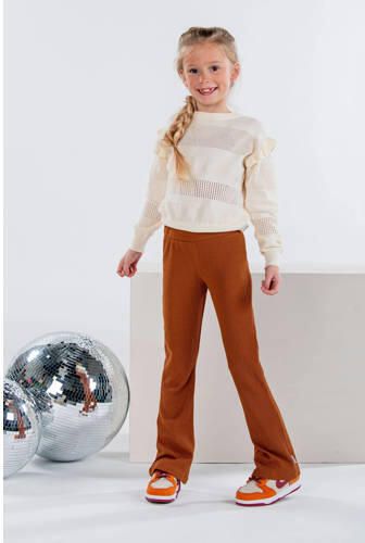 B.Nosy flared broek bruin Meisjes Gerecycled polyester Effen 104