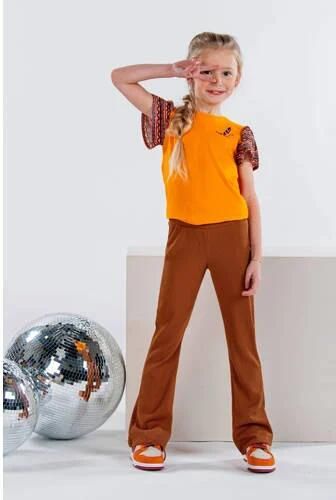 B.Nosy flared broek bruin Meisjes Gerecycled polyester Effen 104 - Foto 3