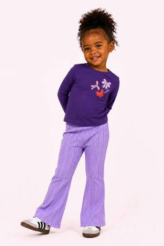 B.Nosy aansluitende longsleeve met print paars Meisjes Stretchkatoen Ronde hals