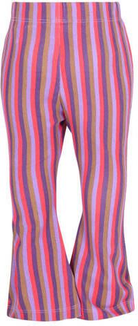 B.Nosy flared gestreepte broek paars koraalrood bruin Meisjes Stretchkatoen - Foto 2