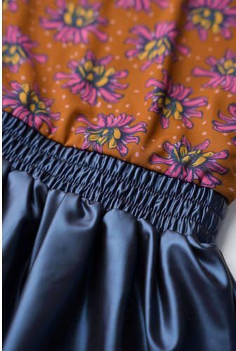 B.Nosy gebloemde jurk B.ORIGINAL roestbruin donkerblauw Meisjes Polyester Opstaande kraag 146 152 - Foto 3