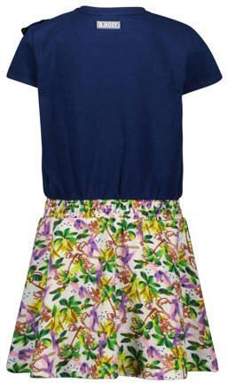 B.Nosy gebloemde jurk donkerblauw groen roze Meisjes Polyester Ronde hals 86 - Foto 3