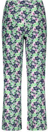 B.Nosy gebloemde straight fit broek Vieve lichtgroen donkerblauw paars Meisjes Polyester 146 152