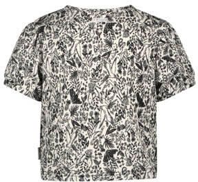 B.Nosy gebloemde top Milou groen offwhite T-shirt Meisjes Polyester Ronde hals 122 128