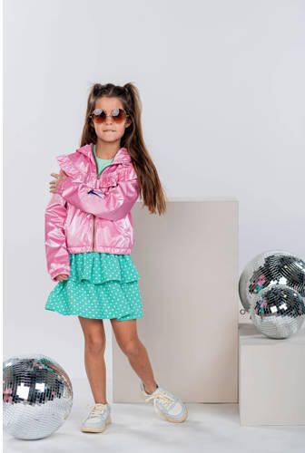 B.Nosy jurk met all over print mintgroen felroze Meisjes Polyester Ronde hals 158 164