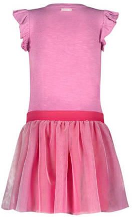 B.Nosy jurk met ruches fuchsia roze Meisjes Viscose Ronde hals Meerkleurig 146-152 - Foto 1