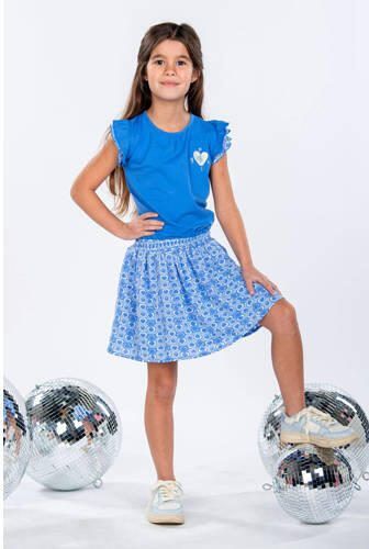 B.Nosy jurk Pelin met hartjes en ruches hemelsblauw Meisjes Polyester Ronde hals 146 152 - Foto 2