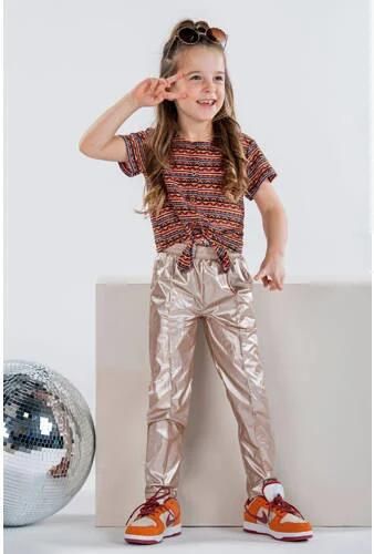 B.Nosy metallic tapered fit broek Bette rozegoud Meisjes Polyester Effen 146 152 - Foto 2
