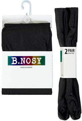 B.Nosy panty zwart (set van 2) Meisjes Polyamide Effen