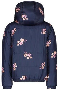 B.Nosy reversible gewatteerde imitatiebont winterjas roze donkerblauw Meerkleurig 122 128 - Foto 4