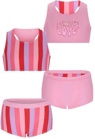 B.Nosy reversible halter bikini roze lila rood Meisjes Polyester Meerkleurig