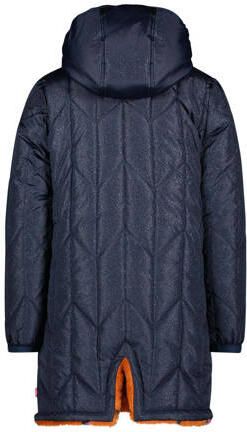 B.Nosy reversible winterjas met imitatiebont roest blauw Bruin Meisjes Gerecycled polyester Capuchon 134 140 - Foto 2