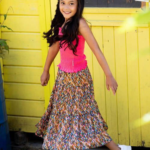 B.Nosy rok met grafische print bruin multicolor Meisjes Polyester Grafisch 92 - Foto 2