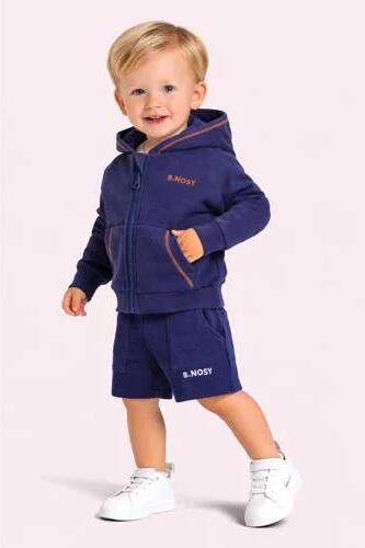 B.Nosy sweatvest donkerblauw Effen | Vest van