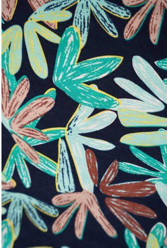B.Nosy sweatshort met bladprint donkerblauw groen Korte broek Blad 80 - Foto 3