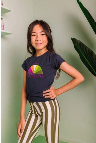 B.Nosy T-shirt B.Dazzeling met printopdruk donkerblauw Meisjes Katoen Ronde hals 122 128 - Foto 2