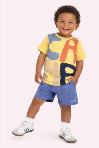 B.Nosy T-shirt geel Jongens Katoen Ronde hals Printopdruk