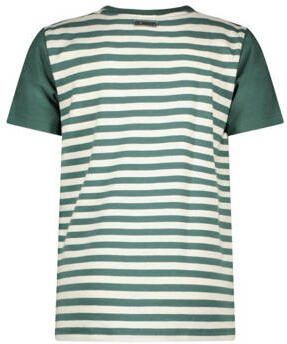 B.Nosy T-shirt Kai met printopdruk groen ecru Jongens Stretchkatoen Ronde hals 122 128