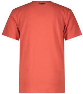 B.Nosy T-shirt Kane met printopdruk paprika Oranje Jongens Stretchkatoen Ronde hals 122 128