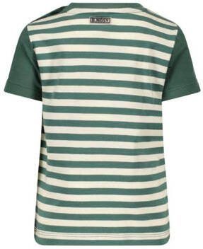 B.Nosy T-shirt Kelvin met printopdruk donkergroen ecru Jongens Stretchkatoen Ronde hals 80